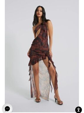 Athena One Shoulder Draped Maxi Dress